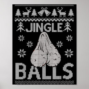 Mens Jingle Adult 18+ Ugly Christmas Sweater Poster