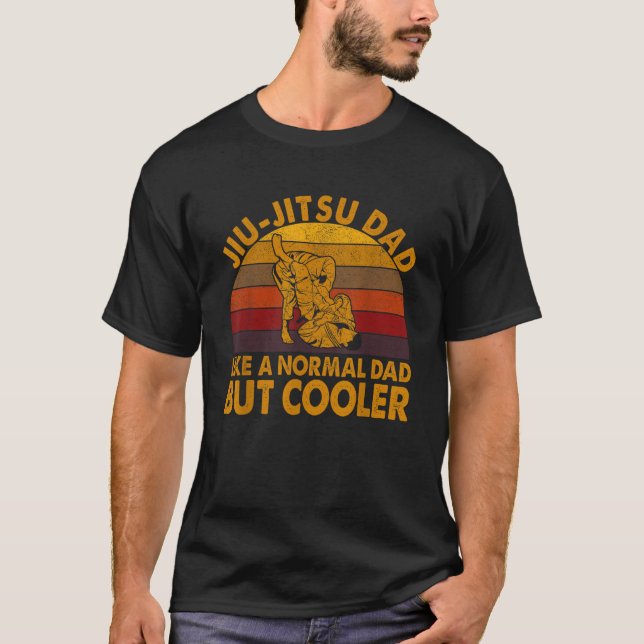 Mens Jiu Jitsu Dad Retro BJJ Brazilian Jujitsu Fat T-Shirt (Front)