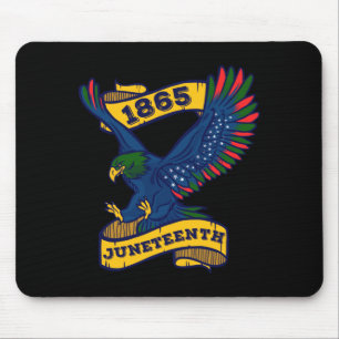 Mens juneteenth 1865 black free-ish eagle african mouse pad