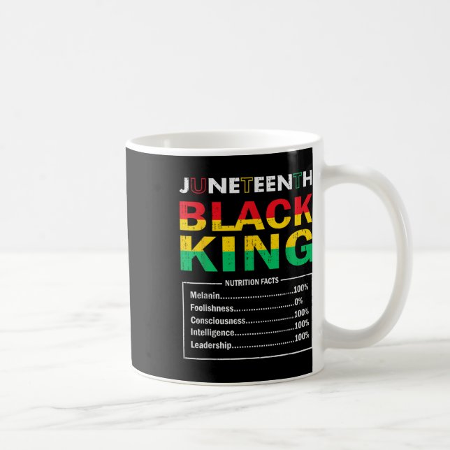 Mens Juneteenth Black African King Nutritional Fac Coffee Mug (Right)