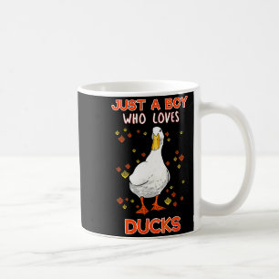 Mens Just A Boy Who Loves Ducks Funny Duck Lover Q Coffee Mug