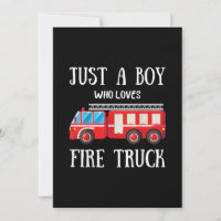Mens Just A Boy Who Loves Fire Truck