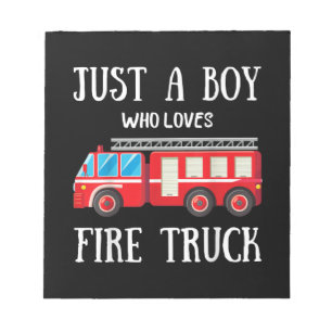 Mens Just A Boy Who Loves Fire Truck Notepad