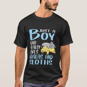 Mens Just A Boy Who Really Loves Koalas And Sloths T-Shirt