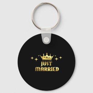 Mens Just Married Groom Squad Funny Wedding Party  Keychain