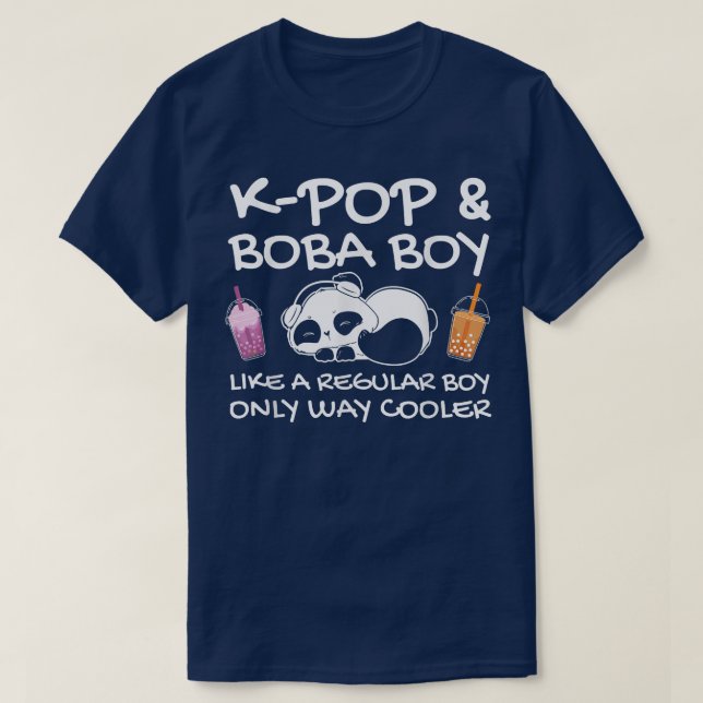 Mens K-pop & boba boy like boy Bubble tea  T-Shirt (Design Front)