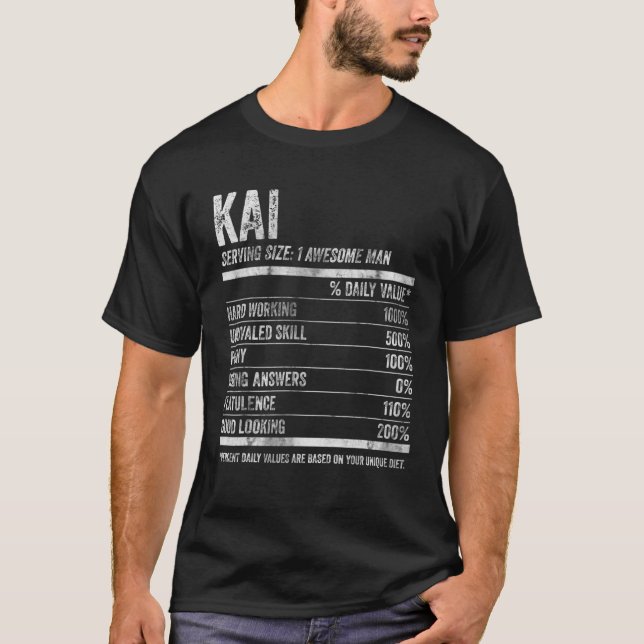 Mens Kai Nutrition Personalized Name Funny Name Fa T-Shirt (Front)