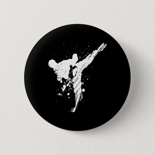 Mens Karate Shirt  2 Inch Round Button (Front)