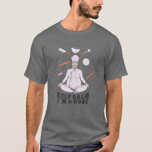 Mens Keep Calm I'm Cook Master Chef Chef's Hat Cut T-Shirt