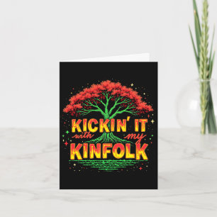 Mens kickin' with kinfolk funny family reunion card