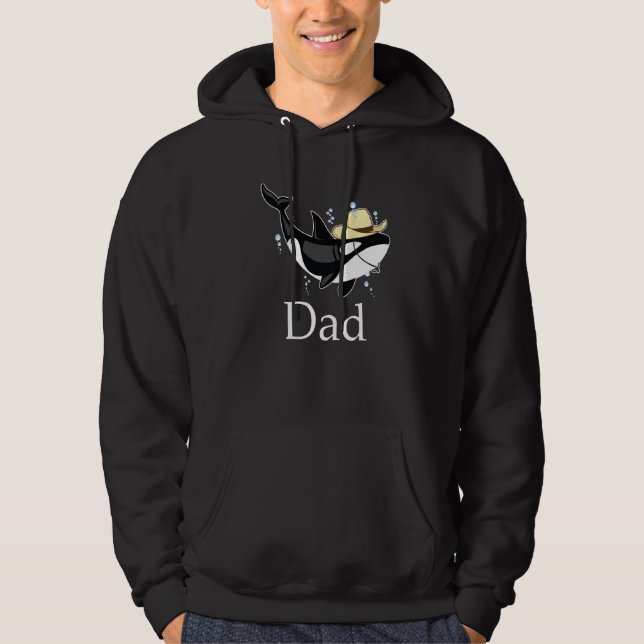 Mens Killer Whale Orca As Dad Matching For Fathers Hoodie (Front)