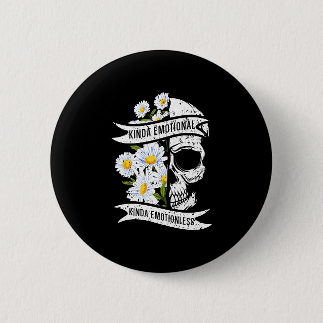 Mens kinda emotional kinda emotionless mental 2 inch round button (Front)