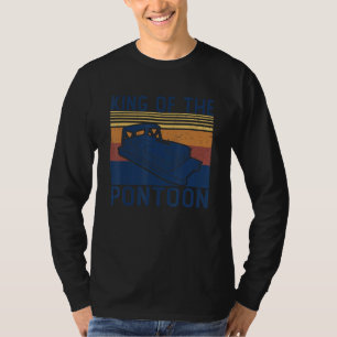 Mens King Of The Pontoon Captain Boat Owner Dad Fa T-Shirt