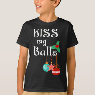 Mens Kiss My Xmas Funny Adult Humor Christmas  T-Shirt