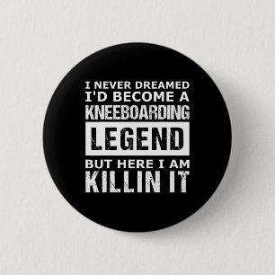 Mens Kneeboarding Funny 2 Inch Round Button