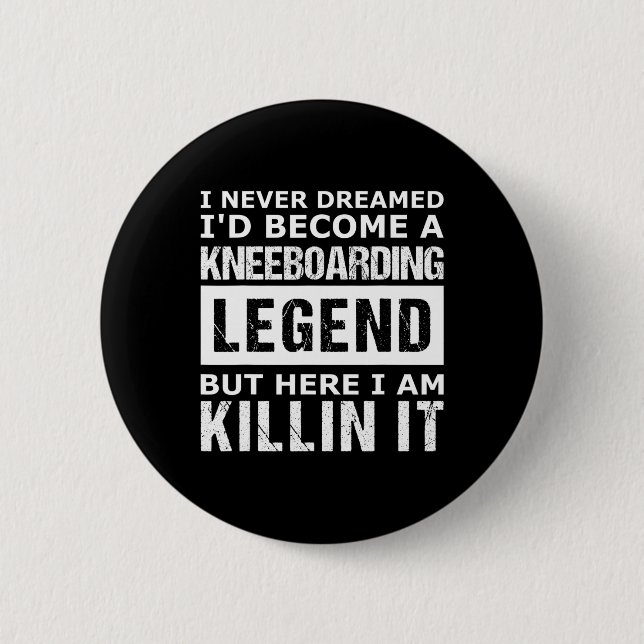 Mens Kneeboarding Funny  2 Inch Round Button (Front)