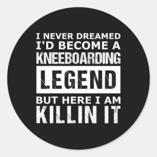 Mens Kneeboarding Funny Classic Round Sticker