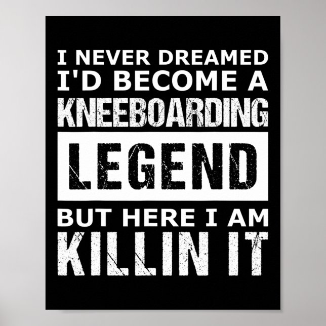 Mens Kneeboarding Funny  Poster (Front)