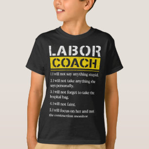 Mens Labour Coach Expecting Dad Rules Papa Funny B T-Shirt