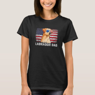 Mens Labrador Dad American Flag Father's Day T-Shirt