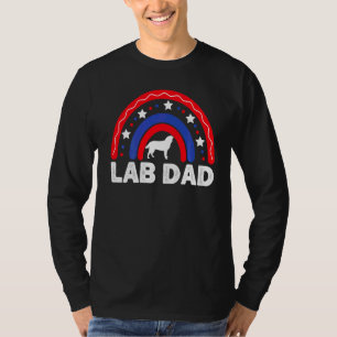 Mens Labrador Dad Rainbow Usa Patriotic Lab Dad Fa T-Shirt