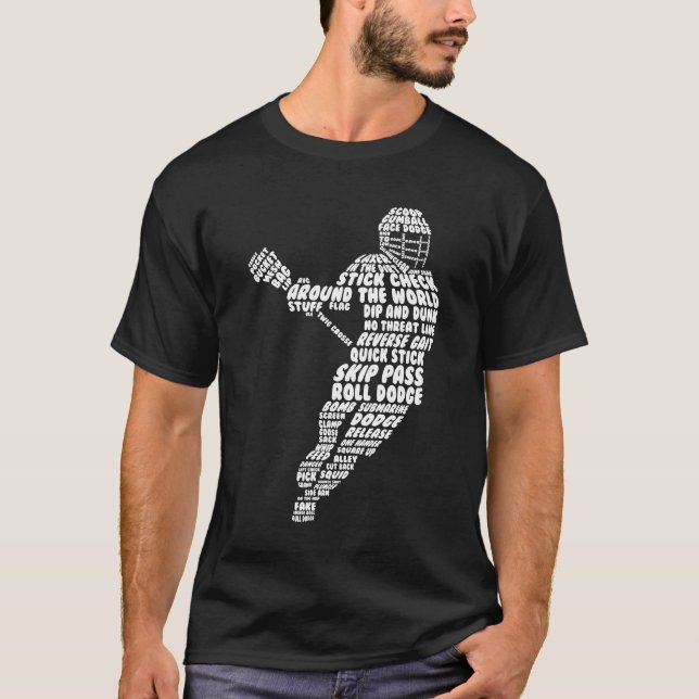 Men's Lacrosse Figure Funny Graphic T-shirt (Front)