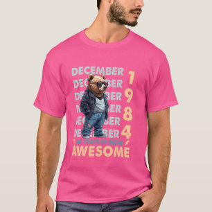 Mens Legend December 1984 40th Birthday Bear 40 Ye T-Shirt