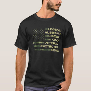 Mens Legend Husband Daddy King Veteran Protector H T-Shirt