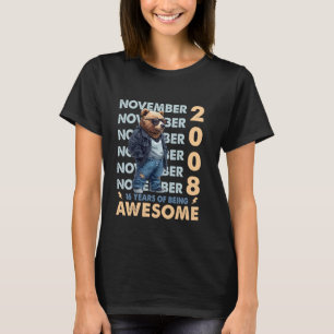 Mens Legend November 2008 16th Birthday Bear 16 Ye T-Shirt