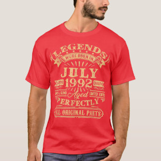 Mens Legends Were Born In July 1992 30th Birthday  T-Shirt