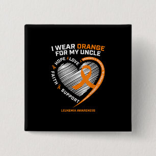 Mens Leukaemia Awareness Gifts Uncle Women Kids 2 Inch Square Button