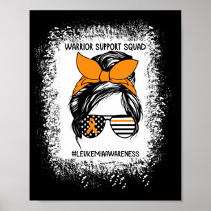 Mens Leukaemia Awareness Warrior Support Squad Poster