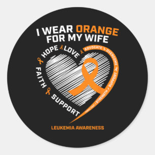 Men's Leukaemia Awareness  Wife Husband  Leukaemia Classic Round Sticker