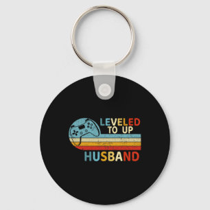 Mens Levelled Up To Husnd Video Gamer Newly Marrie Keychain