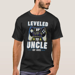 Mens Levelled Up To Uncle EST 2023 Gamepad Game Co T-Shirt