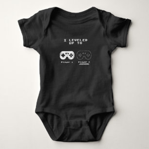 Mens Levelled Up To Uncle Gift Gamer Gaming Pregna Baby Bodysuit