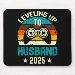 Mens levelling up to husband 2025 future groom mouse pad