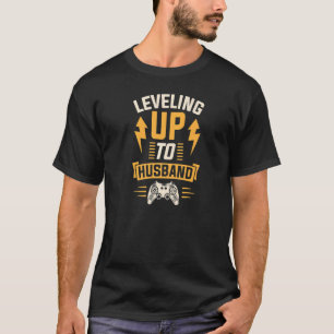 Mens Levelling Up To Husband Cute Gamer Pregnancy T-Shirt