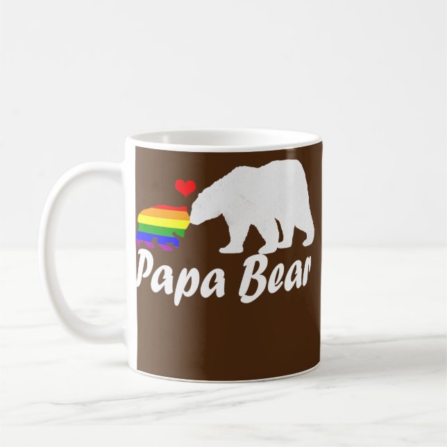 Mens LGBT Papa Bear Gay Pride Equal Rights Coffee Mug (Left)
