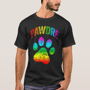 Mens LGBT Rainbow Dog Dad Cat Dad Pet Paw Pet LGBT T-Shirt