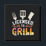 Mens licensed To Grill' Barbecue Bbq Chef Pit Mast Magnet<br><div class="desc">Mens licensed To Grill' Barbecue Bbq Chef Pit Master Cook</div>