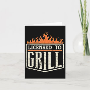 Mens licensed To Grill' Pocket Patch Logo Bbq Chef Card
