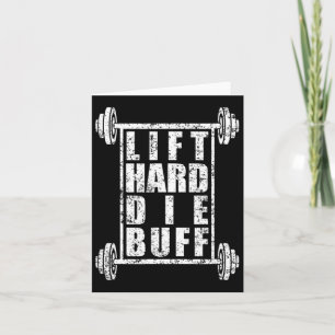 Mens Lift Hard Die Buff Workout Bodybuilding Gym G Card