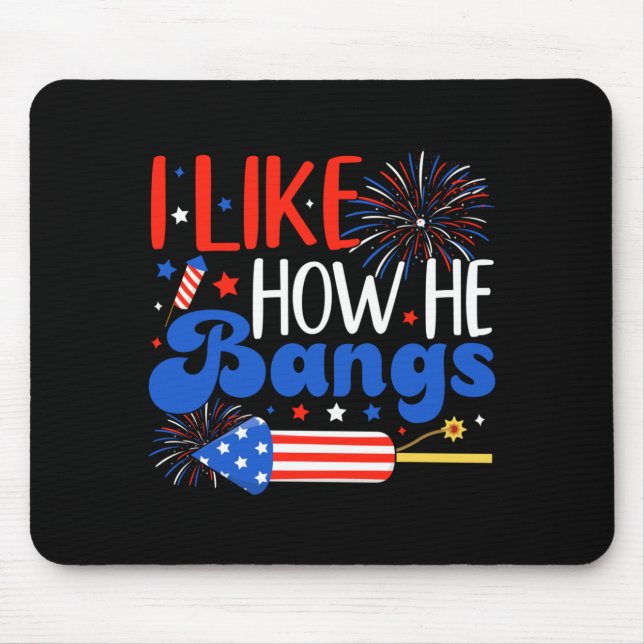 Mens Like How He Bangs Usa Couples Matching Couple Mouse Pad (Front)