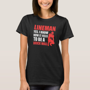 Mens Lineman to be a brick wall Lineman T-Shirt