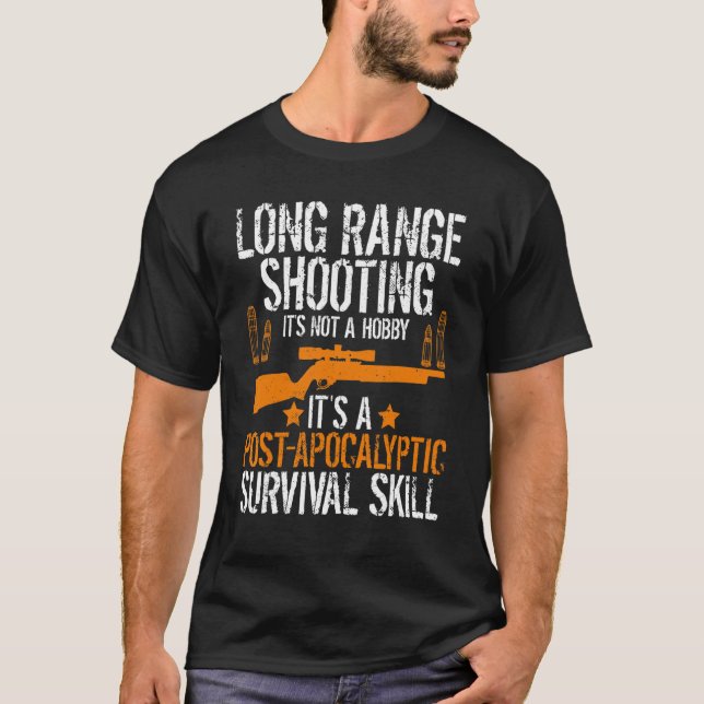Mens Long Range Shooting Post Apocalyptic  Sniper  T-Shirt (Front)