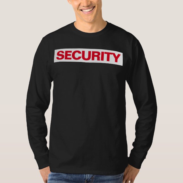 Mens Long Sleeve Front & Back Print Security T-Shirt (Front)