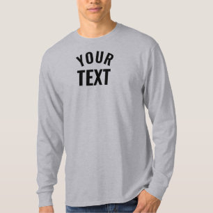 Mens Long Sleeve Grey Template Modern Trendy Cool T-Shirt