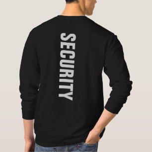 Mens Long Sleeve Security Black And White Template T-Shirt