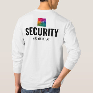 Mens Long Sleeve Security Double Sided Template T-Shirt